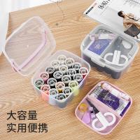 四万公里 SW7522 针线盒套装 20色缝纫线 金尾针 小剪刀 固定夹 顶针 穿针器 皮尺 别针12.5*10*7cm 粉色 (单位:盒)