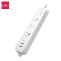 得力（deli） LX3031(1.8) 插排 3组+2A1C总控 1.8米（单位：个）白色