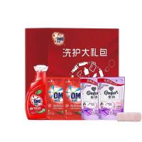 奥妙（OMO） 全家福凯丝珀 洗护套装 洗衣液1kg*1+洗衣液补充装400g*2+衣物护理剂(袋装)400g*2+凯丝珀毛巾*1+礼盒*1 (单位: 套)