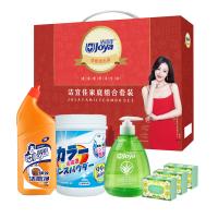 洁宜佳（joya）多效清洁剂六件套 香皂108g*3 强效洁厕净清洁剂530ml 衣物爆炸盐1100g 洗手液500g 礼盒装 (单位:套)