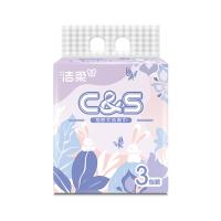 洁柔（C&S） CR065-03A 抽纸 纸巾 自然无香 3层100抽 3包/提 紫色（单位：提）