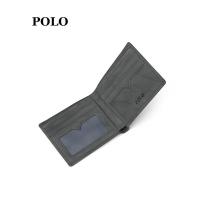 POLO 钱包 男头层牛皮短款115*95*20mm 4卡位（单位：个）灰绿色 新老款随机