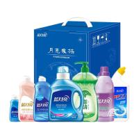 蓝月亮 月亮家族畅心七件套（1.06kg亮白增艳洗衣液+500g强效厕清+500g预涂手洗双用型洗衣液+500g内衣专用洗衣液+80g机洗神器旅行装+1kg茶清洗洁精+500g绿色柔顺剂瓶） （单位:套）