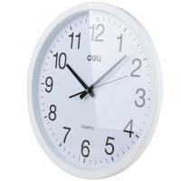 得力（deli）9006 挂钟塑料 圆形 直径37cm(单位：只)白色