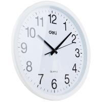 得力（deli）9006 挂钟塑料 圆形 直径37cm(单位：只)白色