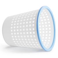 得力（deli） 9554 双色圆形纸篓 28.5*28.5cm 蓝白色 (单位:个)