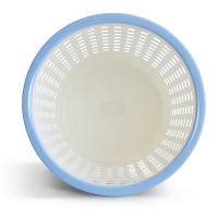得力（deli） 9554 双色圆形纸篓 28.5*28.5cm 蓝白色 (单位:个)