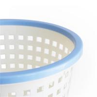 得力（deli） 9554 双色圆形纸篓 28.5*28.5cm 蓝白色 (单位:个)