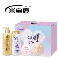 米宝鹿 MBL-SL04 洗护系列A组四件套 洗手液300g 洗发露400g 沐浴露380ml 浴花 盒装 新老包装随机发货 (单位:套)