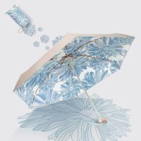 艾逸瑶选 YS-1844 荼锦系列铝合金骨金胶布扁六折晴雨伞-B款 50cm*6K （单位：把） 金色