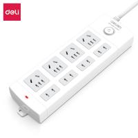 得力（deli） 18213 插排 4+4总控 3米（单位：只）白色