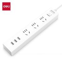得力（deli） 18288 插座 1.8米 白色 (单位:个)