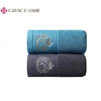 洁丽雅（grace） W0408 佛罗伦酒店面巾 75*40cm*2条 纯棉 （单位：组） 宁静蓝/雅仕灰