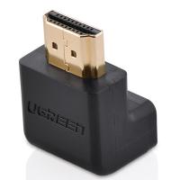 绿联（UGREEN） 20110 HDMI公对母接头 高清转换器 90度 向上 黑色 (单位:个)