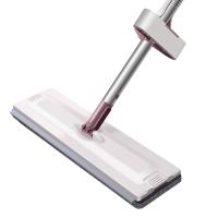 家杰优品 家用一拖净 免手洗平板拖把 42cm 2块拖布 白色（单位： 套）