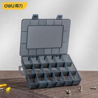 得力（deli） DL432302 零件盒 20X15.5X3CM18小格 （单位:只） 黑
