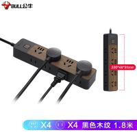 公牛（BULL） GN-R1440 插排 1.8M （单位:个） 黑色木纹