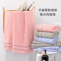 洁丽雅（grace）W3323柔软吸水速干抗菌防螨纯棉浴巾男女士条纹洗澡巾（单位：条) 浅灰