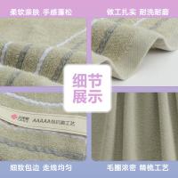 洁丽雅（grace）W3323柔软吸水速干抗菌防螨纯棉浴巾男女士条纹洗澡巾（单位：条) 浅灰