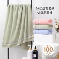 洁丽雅（grace）W3323柔软吸水速干抗菌防螨纯棉浴巾男女士条纹洗澡巾（单位：条) 浅灰