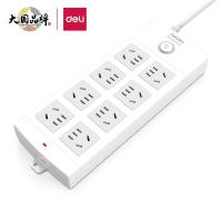 得力（deli） 18212 插座 5米 组合孔8位 新国标 白色 (单位:件)