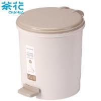 茶花（CHAHUA） 1502 圆型脚踏卫生桶 28*23.5*26cm（单位：个）咖色