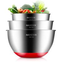 美厨 304不锈钢盆 三件套 MCWA676 17cm(1.25L）+21cm（2.5L）+23cm（3.5L） (单位:套) 银色