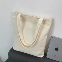 甠焓 有底无侧12A竖款帆布手提袋 可定制logo QH-DF231525 40*32*9cm (单位:个) 200个起订 米白色
