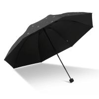 天堂 30750EVIP 烫金黑胶三折晴雨伞 57cm*8k 三折黑架 黑色（单位：把）