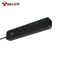 公牛（BULL）GN-H3053 抗电涌插排 5位分控 全长3米 黑色（单位：个）