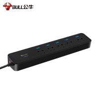 公牛（BULL）GN-H3053 抗电涌插排 5位分控 全长3米 黑色（单位：个）