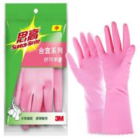 3M XY003826720 橡胶手套 31cm*8.5cm 中号  (单位：付 )粉色