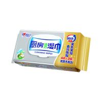 心相印（Mind Act Upon Mind） 金装去污去油 厨房湿巾XJB040+P1 40抽*3包 白色（单位：提）