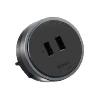 公牛（BULL） GN-GSU 轨道插座适配器 2USB 5V=2.4A MAX 黑色 (单位:个)