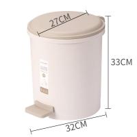 茶花（CHAHUA） 1501 圆型脚踏垃圾桶 9.6L 棕彩 (单位:个)