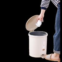 茶花（CHAHUA） 1501 圆型脚踏垃圾桶 9.6L 棕彩 (单位:个)