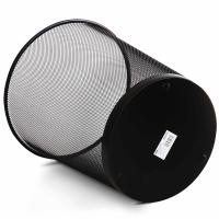 得力（deli） 9189 大号金属网状垃圾桶 φ29.5cm(单位：个) 黑色