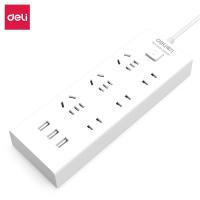 得力（deli） 18283 插排 3+3+3U总控 2米（单位：只）白色