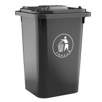 科力邦 KB1004 塑料垃圾桶 带盖无轮 50L（单位：个）灰色
