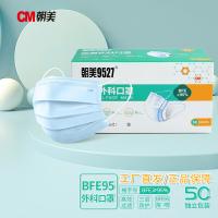 CM朝美 一次性医用外科口罩 独立包装耳挂式 F-Y1-A型 50只/盒 (单位:盒) 蓝色