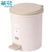 茶花（CHAHUA） 1501 带盖脚踏式垃圾桶 32*33*27cm （单位:个） 棕彩色