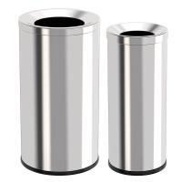 科力邦 KB1027 不锈钢垃圾桶 斜投圆形 380*380*730mm（单位：个）不锈钢色