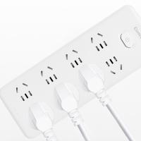 齐心（COMIX） PCP-WZ828 延长线插座 8位40孔 3米 （单位：个) 白色 新老包装随机发货