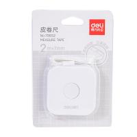 得力(deli) 自动卡位迷你皮卷尺 79652 2m×7mm （单位：个） 白色