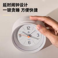 得力（deli） LE300-WH 小白圆筒闹钟 指针式 95*95*45mm（单位：台）白色