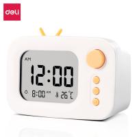 得力（deli） LE104 闹钟 潮萌款LCD（单位：台）白色