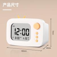 得力（deli） LE104 闹钟 潮萌款LCD（单位：台）白色