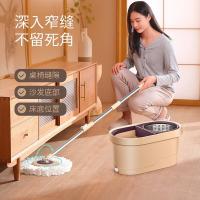 家杰优品 JJ-A15 双驱动免手洗旋转拖把 4个拖把头 （单位：套）棕色