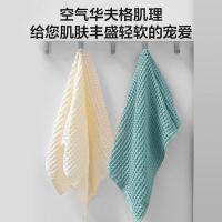 京东京造 轻柔速干华夫格毛巾 纯棉A类不掉毛吸水长绒棉洗脸巾 单条34*75cm(单位:条)绿色