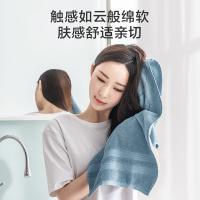 京东京造 90g抗菌纯棉毛巾 A类柔软速干新疆棉加厚洗脸大面巾 33*70cm*2 （单位：组） 白+蓝